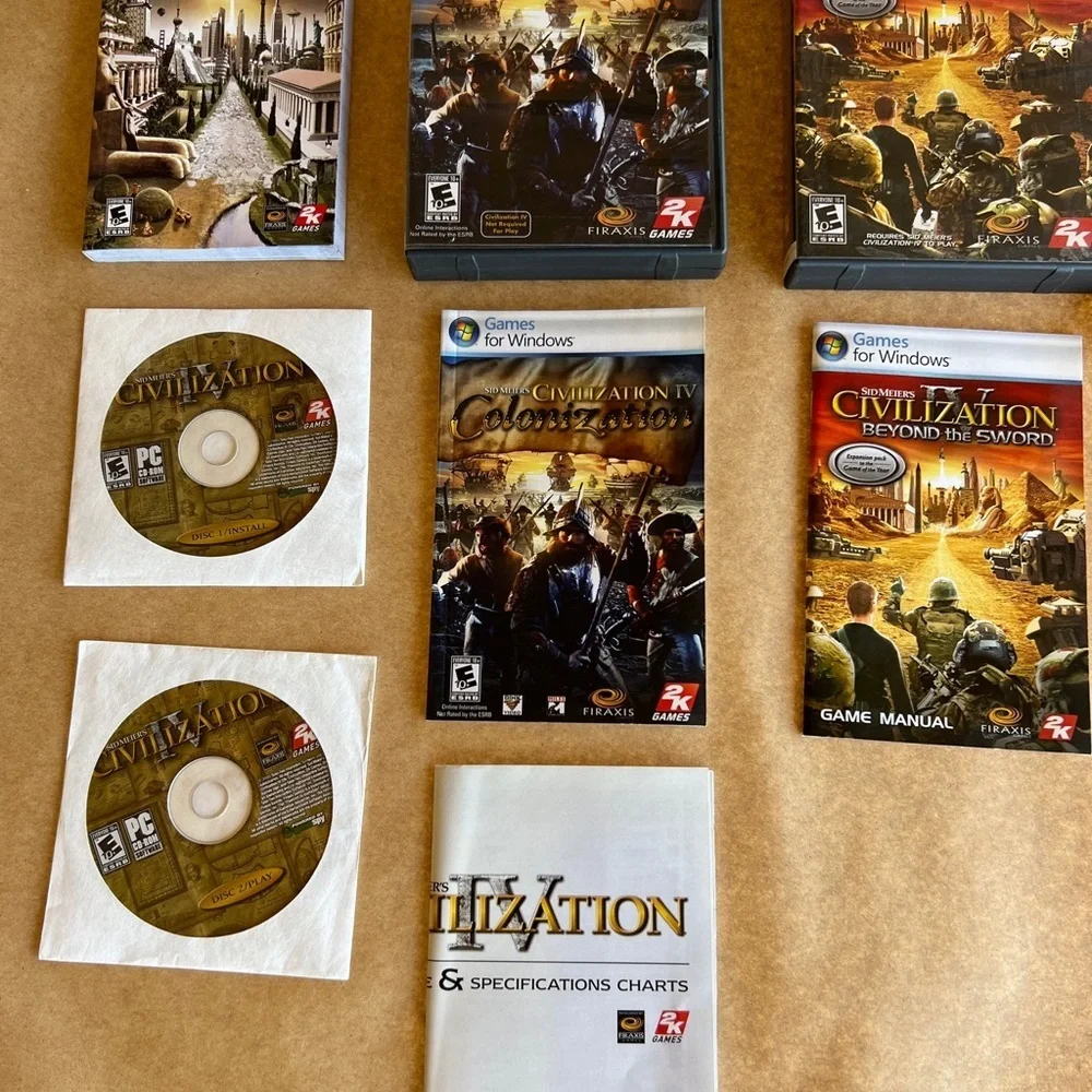 4 Sid Meier's Civilization PC Games: III & IV, Beyond The Sword & Colonization